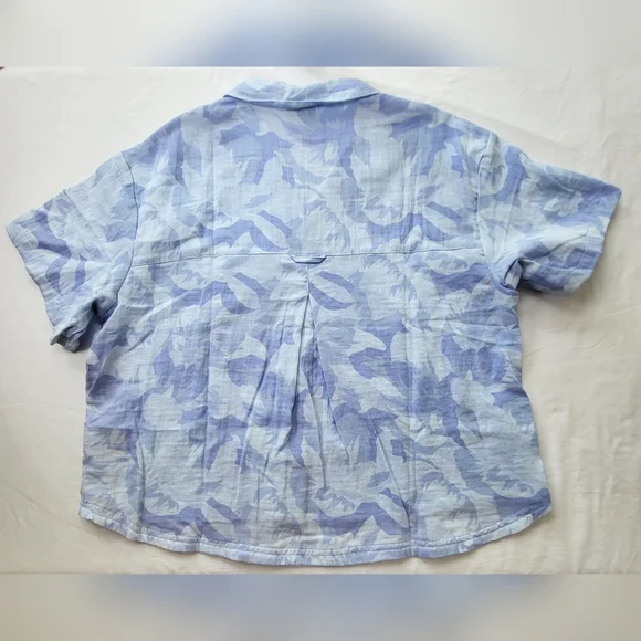 COLUMBIA Holly Hideaway Breezy Short Sleeve Top - Size L - Light Blue (NWT) - Picture 7 of 14